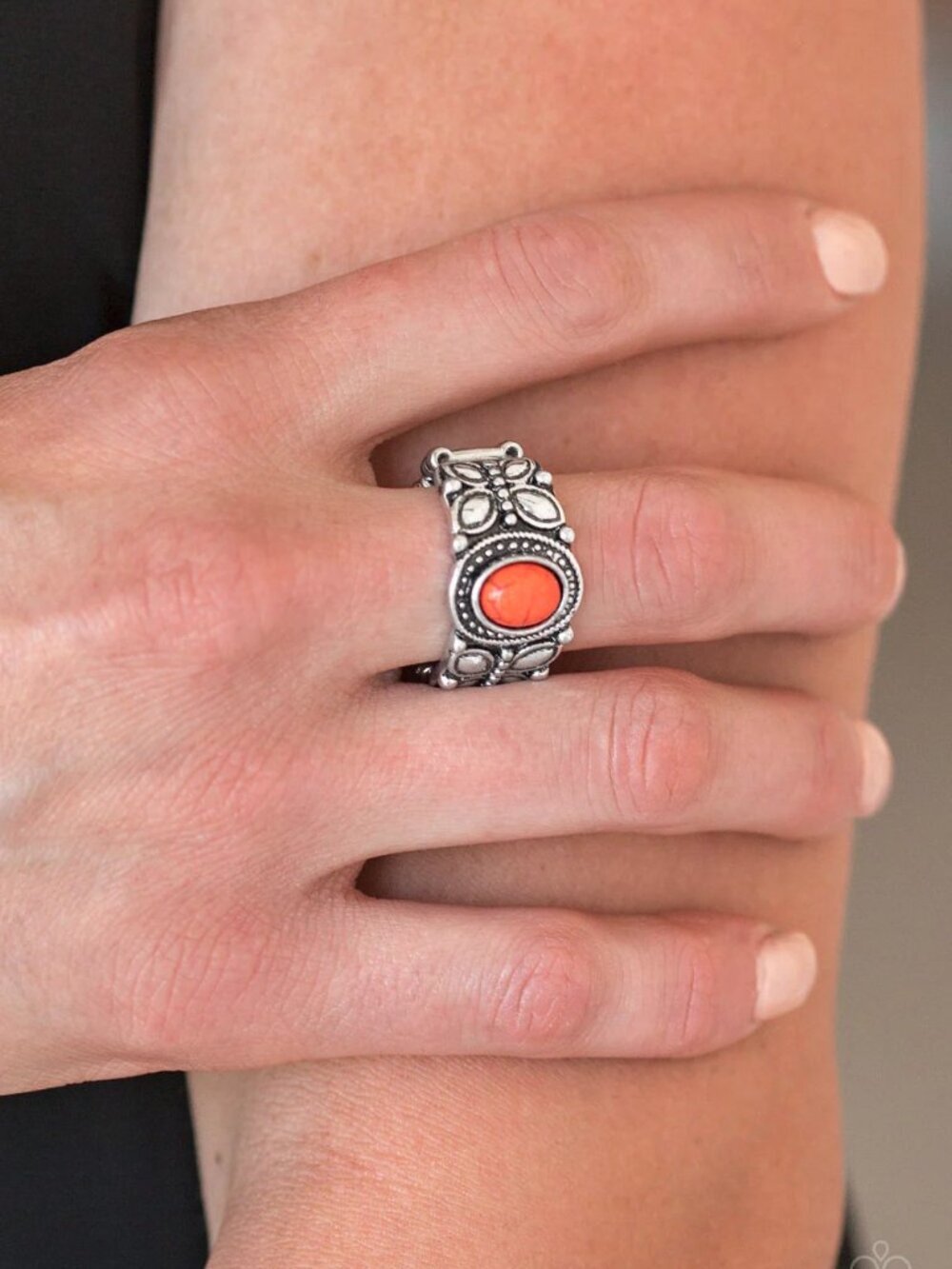 Paparazzi Jewelry Accessories - Butterfly Belle - Orange Ring - Vintage